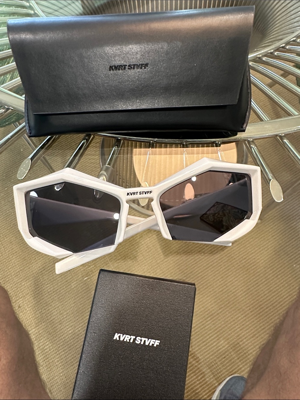 kvrt stvff white Geometric Sunglasses for Men